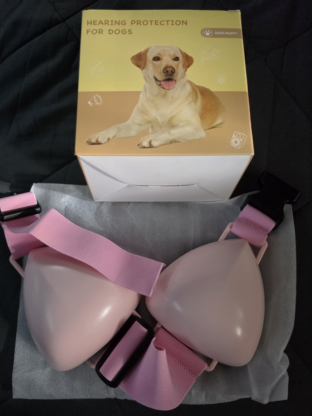 Dog Hearing Protection Earmuffs Large — Pink